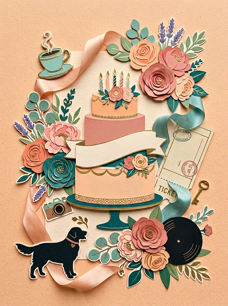 A birthday card with colorful watercolor flowers